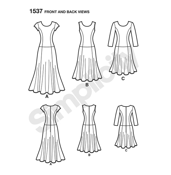 Pattern, SIMPLICITY 1573 Misses' & Plus Size Amazing Fit Dress