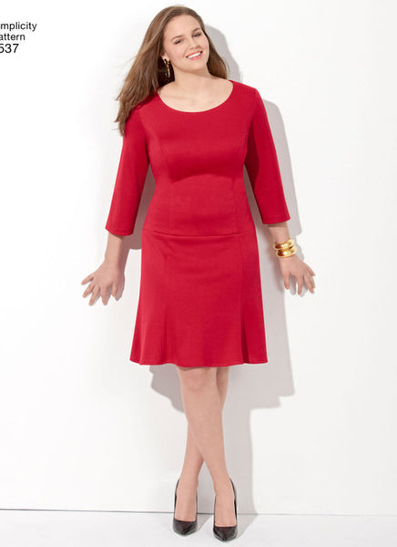 Pattern, SIMPLICITY 1573 Misses' & Plus Size Amazing Fit Dress