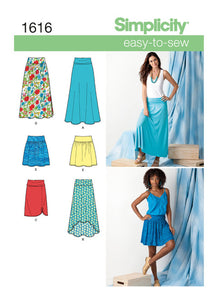 Pattern, SIMPLICITY 1616 Misses' Knit or Woven Skirts