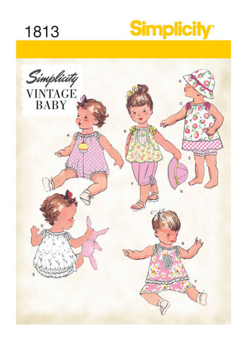 Pattern, SIMPLICITY 1813 Babies' Vintage Dress & Separates