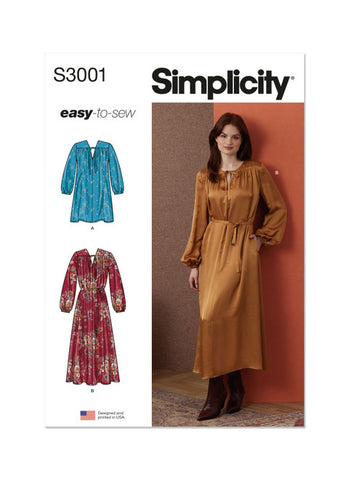 Pattern, SIMPLICITY 3001, Misses' Dresses