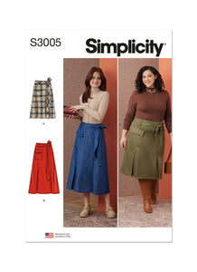 Pattern, SIMPLICITY 3005, Misses' and Women's Skirts