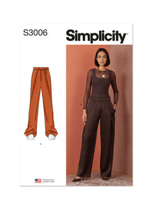 Pattern, SIMPLICITY 3006, Misses' Pants