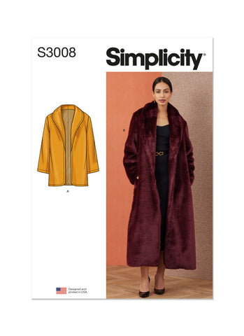 Pattern, SIMPLICITY 3008, Misses' Coat in Two Lengths