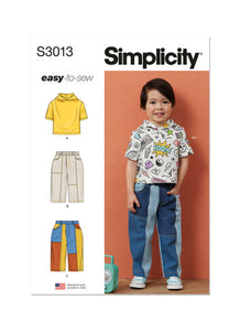 Pattern, SIMPLICITY 3013, Toddlers' Hooded T-Shirt and Jeans