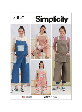 Pattern, SIMPLICITY 3021, Misses' Aprons and Pant Aprons