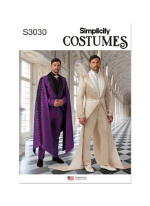 Pattern, SIMPLICITY 3030, Men's Costume Suits