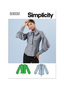 Pattern, SIMPLICITY 3032, Misses' Blouses