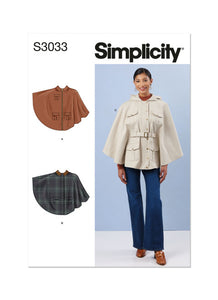 Pattern, SIMPLICITY 3033, Misses' Capes