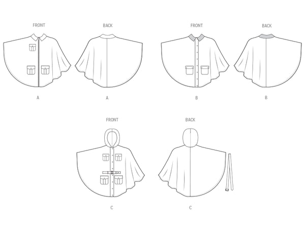 Pattern, SIMPLICITY 3033, Misses' Capes