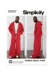 Pattern, SIMPLICITY 3037, Men's Sweatshirt and Sweatpants by Norris Dánta Ford