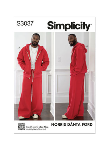 Pattern, SIMPLICITY 3037, Men's Sweatshirt and Sweatpants by Norris Dánta Ford