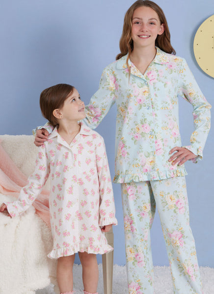 Pattern, SIMPLICITY 3045, Children's and Girls' Lounge Tops, Gown, Shorts and Pants