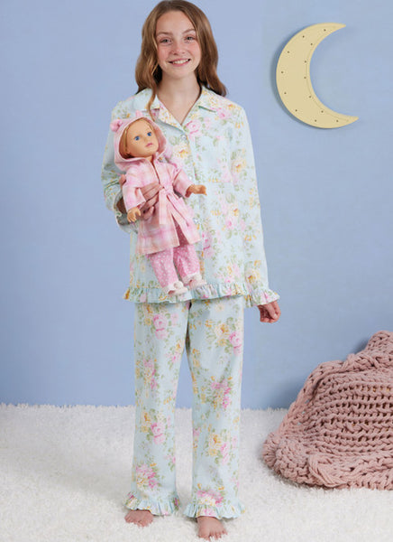 Pattern, SIMPLICITY 3045, Children's and Girls' Lounge Tops, Gown, Shorts and Pants