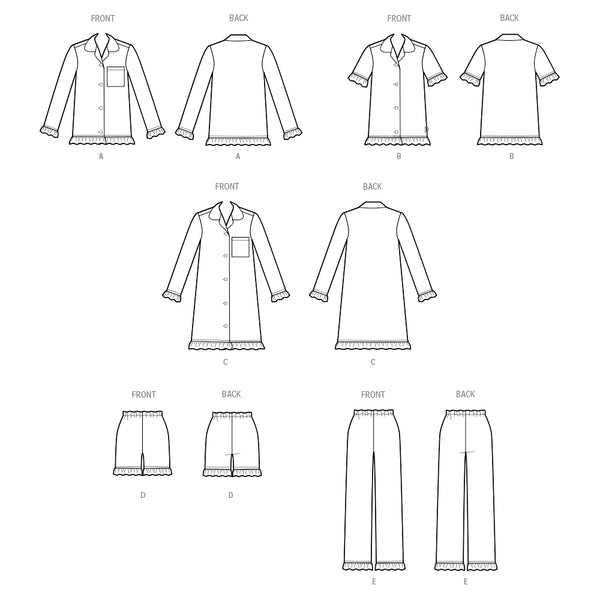 Pattern, SIMPLICITY 3045, Children's and Girls' Lounge Tops, Gown, Shorts and Pants