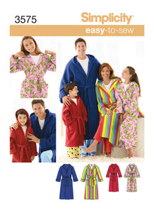 Pattern, SIMPLICITY 3575 Child's, Teens' & Adults' Robe