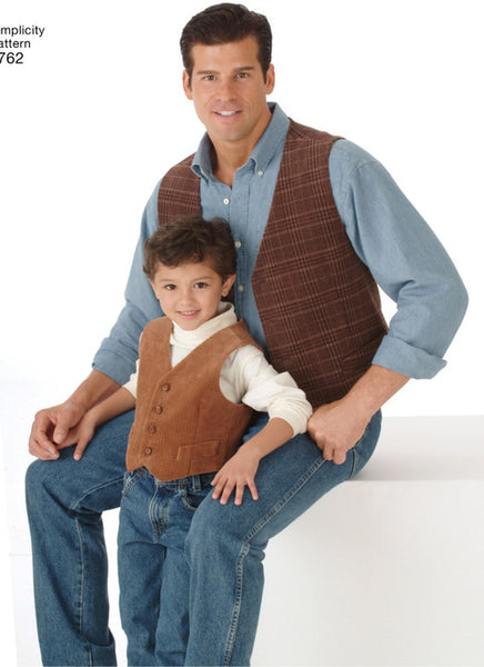 Pattern, SIMPLICITY 4762 Boys' & Men's Vests and Ties