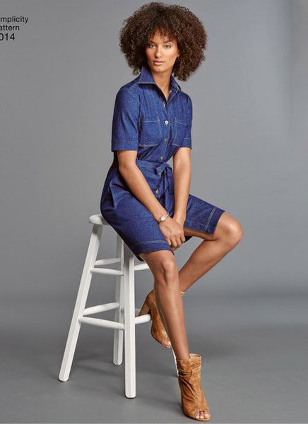 Pattern, SIMPLICITY 8014 Misses' Shirt Dress