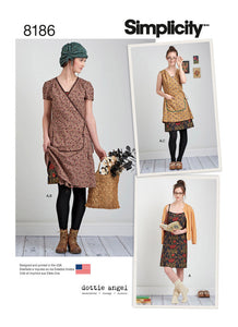 Pattern, SIMPLICITY 8186 Misses' Dottie Angel Frock Wrap and Slip Dress