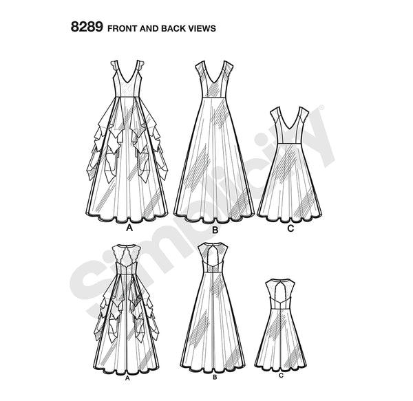 Pattern, SIMPLICITY 8289 Misses' Special Occasion Dresses