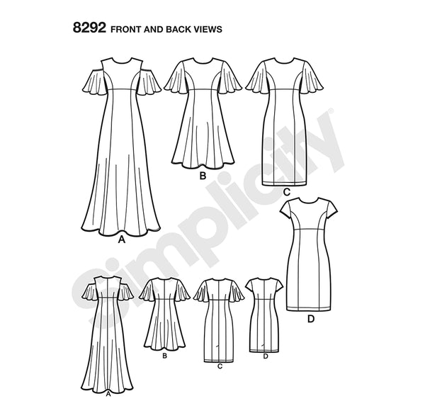 Pattern, SIMPLICITY 8292 Misses'/Miss Petite Dresses