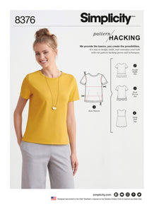 Pattern, SIMPLICITY 8376 Misses' Knit Top with Multiple Pieces for Design Hacking