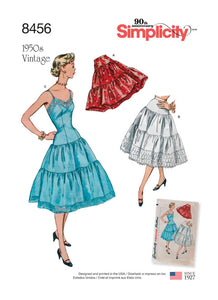 Pattern, SIMPLICITY 8456 Misses' Vintage Petticoat and Slip