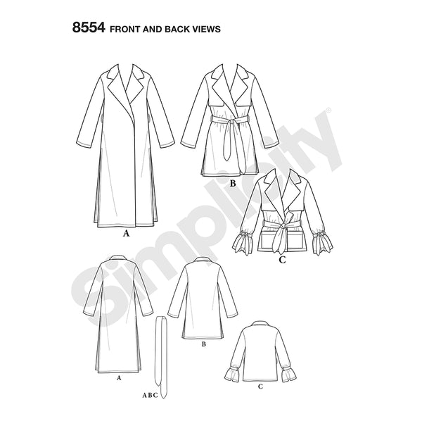 Pattern, SIMPLICITY 8554 Misses' & Miss Petite Coats and Jackets