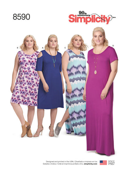 Pattern, SIMPLICITY 8590 Women's Knit Dresses