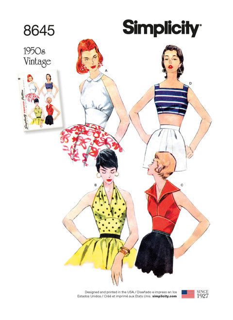 Pattern, SIMPLICITY 8645 Misses' Vintage Tops