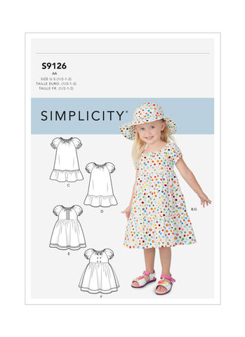 Pattern, SIMPLICITY 9126 Toddlers' Dresses