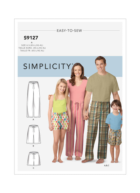 Pattern, SIMPLICITY 9127 Unisex Sleepwear