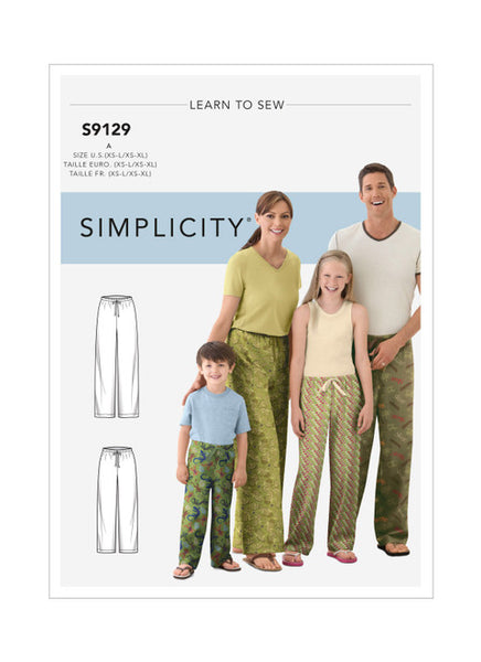 Pattern, SIMPLICITY 9129 Unisex Sleepwear