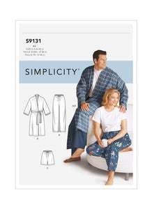 Pattern, SIMPLICITY 9131 Plus Unisex Sleepwear