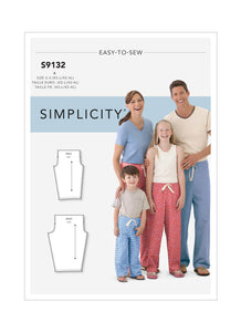 Pattern, SIMPLICITY 9132 Unisex Sleepwear