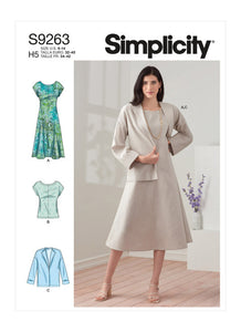 Pattern, SIMPLICITY 9263 Misses' Dress, Jacket & Top