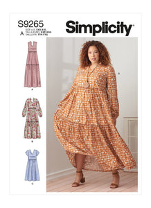 Pattern, SIMPLICITY 9265 Misses' & Women's Tiered Dresses