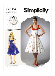 Pattern, SIMPLICITY 9284 Misses' Sweetheart-Neckline Dresses