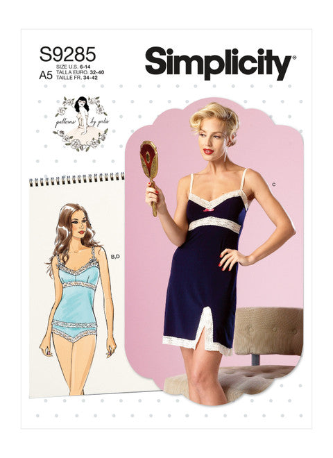 Pattern, SIMPLICITY 9285 Misses' Camisoles, Slip & Panties