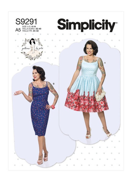 Pattern, SIMPLICITY 9291 Misses' Princess Seam Dresses with Straight or Gathered Skirt