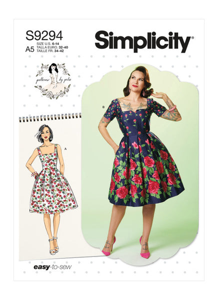 Pattern, SIMPLICITY 9294  Misses' Dress