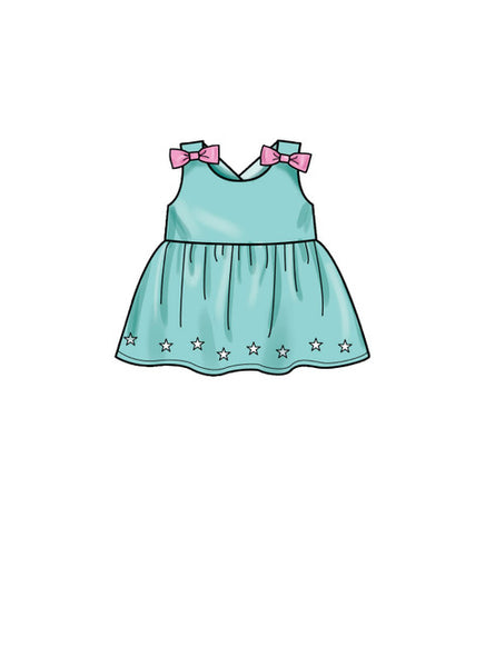 Pattern, SIMPLICITY 9319 Toddlers' Criss-Cross Top, Dresses, Rompers and Panties