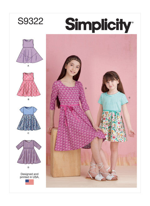 Pattern, SIMPLICITY 9322 Children's & Girls' Pullover Dresses