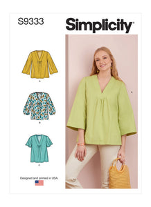 Pattern, SIMPLICITY 9333  Misses' Top with Sleeve Variations