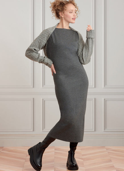 Pattern, SIMPLICITY 9372 Misses' Knit Dress and Shrugs