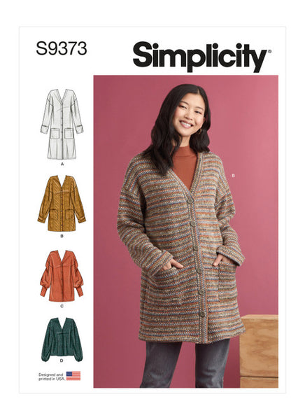 Pattern, SIMPLICITY 9373 Misses' Knit Cardigans