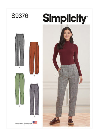 Pattern, SIMPLICITY 9376 Misses' Pull-on Trousers