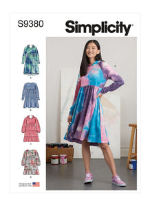 Pattern, SIMPLICITY 9380 Misses' Sweatshirt Dresses