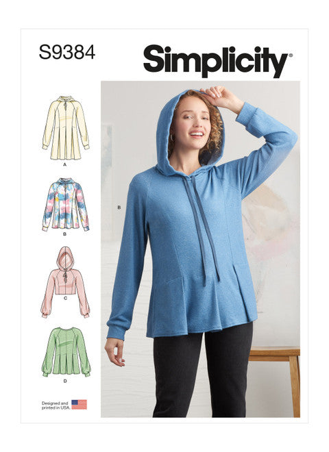 Pattern, SIMPLICITY 9384 Sewing Pattern Misses' Sweatshirts