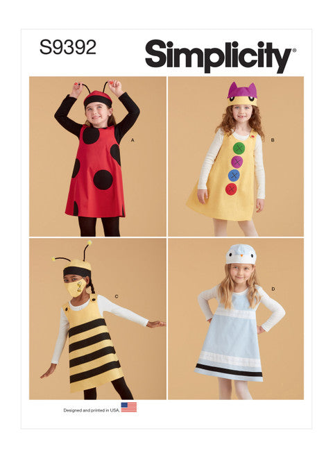 Pattern, SIMPLICITY 9392 Children's Jumpers, Hats and Face Masks